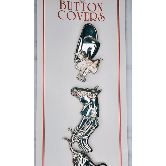 NEW Vintage 90s Western Shirt Button Covers Texas Rodeo Cowgirl Country Music - Picture 4 of 7